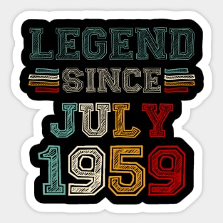 64 Years Old Legend Since July 1959 64th Birthday Sticker